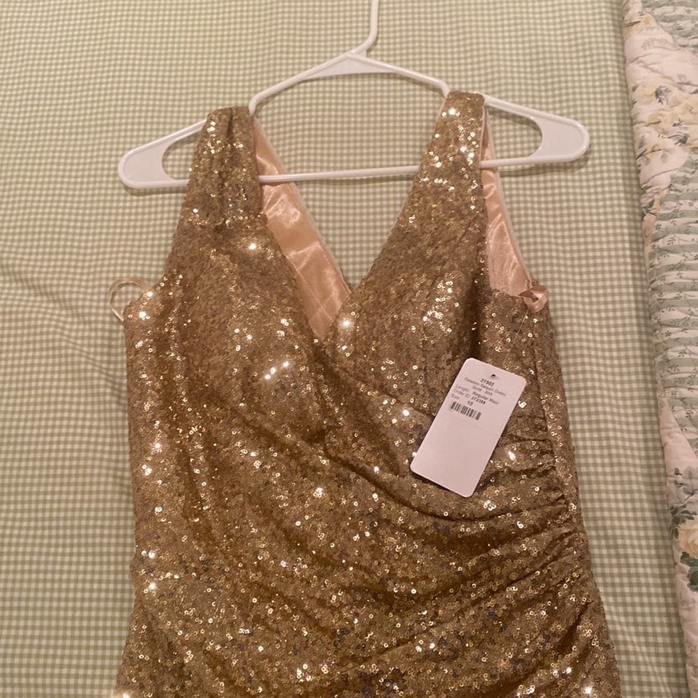 Women’s gold sequin formal